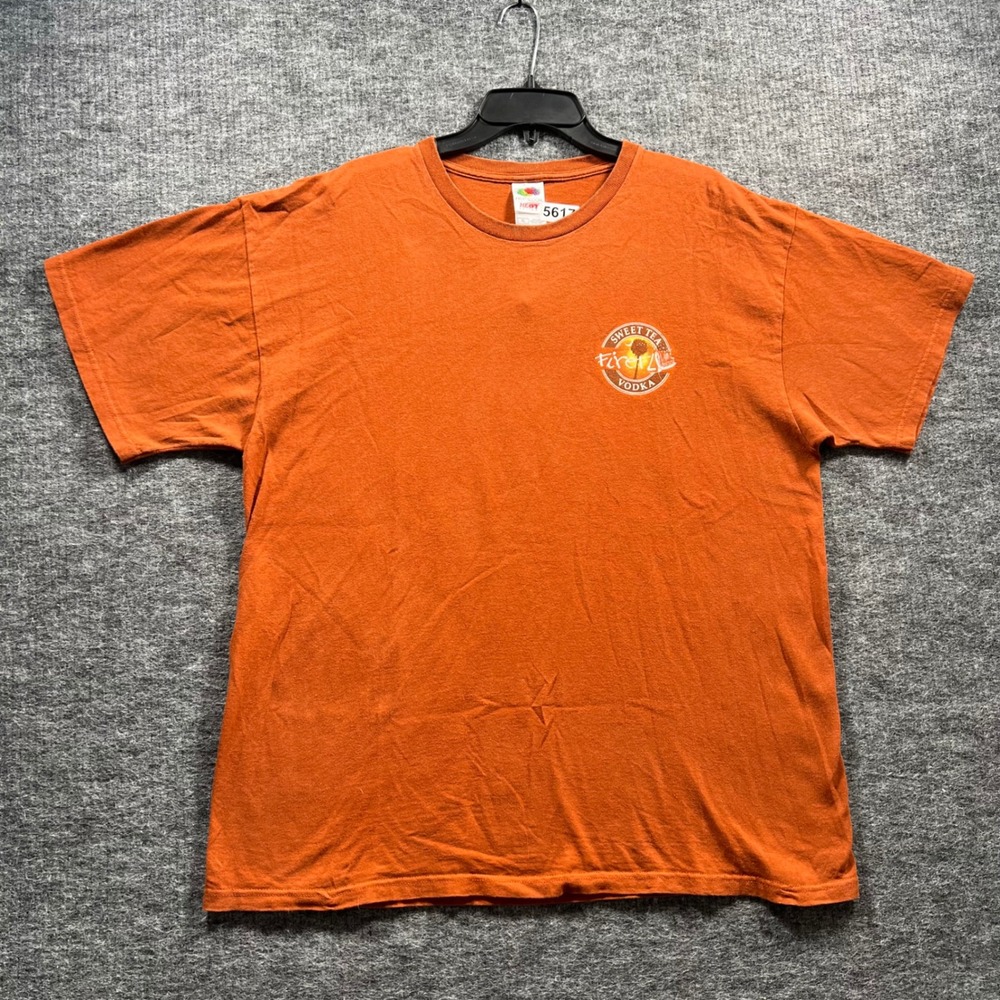 Fruit of the Loom Firefly Sweet Tea Vodka Graphic T-Shirt Orange Mens XL